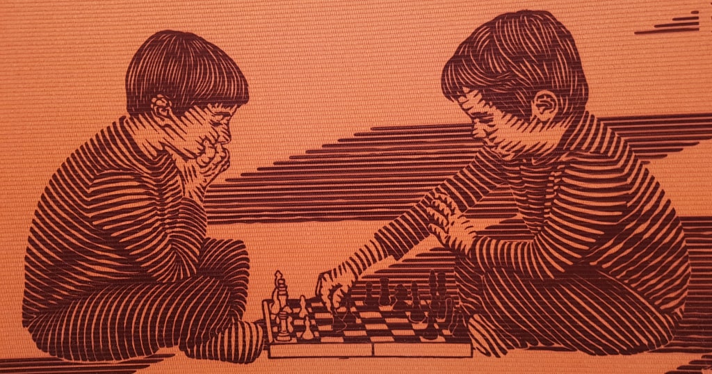 Kinder am Schachbrett