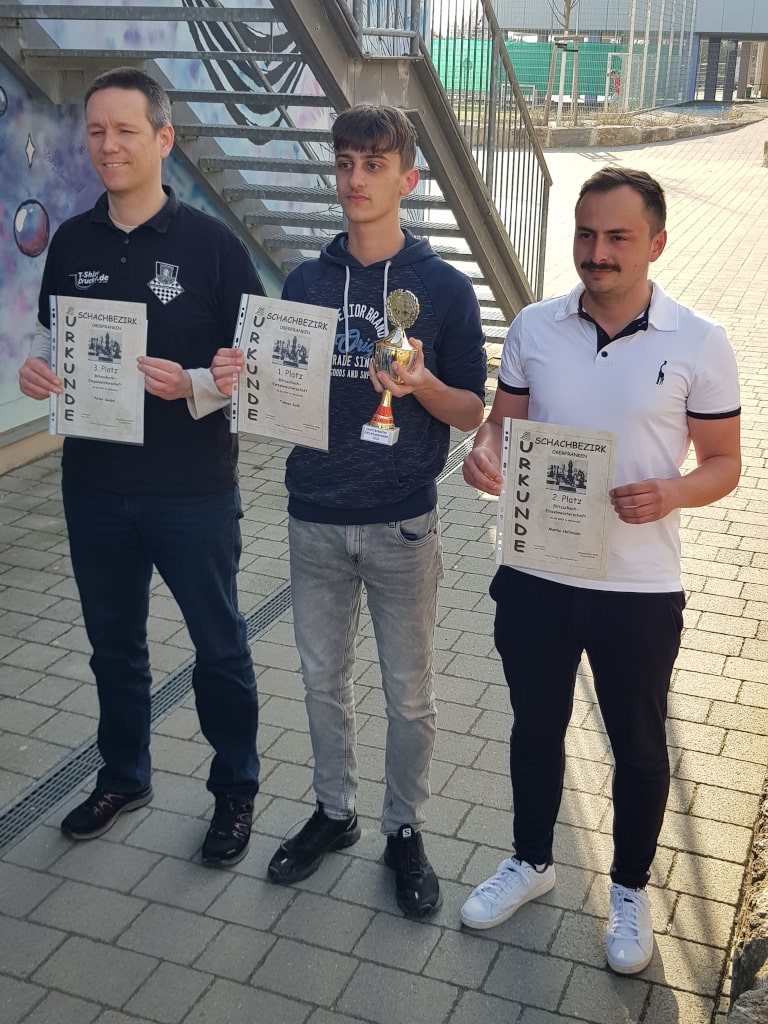 Oberfränkische Blitz-Einzelmeisterschaft 2022 - Die drei Erstplatzierten
